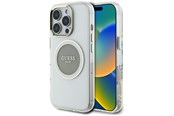 Mobil - Deksel og etui - GUESS IML Metal Colored Circle Classic Logo MagSafe case for iPhone 16 Pro Max - gray - 3666339428754