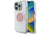 Mobil - Deksel og etui - GUESS IML Metal Colored Circle Classic Logo MagSafe iPhone 16 Pro Case - Pink - 3666339428594