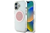 Mobil - Deksel og etui - GUESS IML Metal Colored Circle Classic Logo MagSafe iPhone 16 Case - Pink - 3666339428570