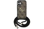 Mobil - Deksel og etui - GUESS 4G Big Logo Cord Stap Crossbody Case for iPhone 17 - Brown - 3666339526771