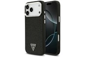 Mobil - Deksel og etui - GUESS Glitter Triangle Logo MagSafe Case for iPhone 17 Pro Max - Black - 3666339516826