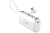 Nødlader - Torras PocketVolt 5K powerbank with built-in USB-C Cable - 22.5W PD - White - 5000 mAh - X00PB14002