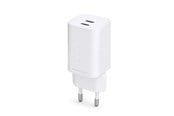 Mobil - Adaptere og ladere - ESSENTIALS by UPSTRÖM 65W Dual Port USB-C GaN Charger | 2 Ports - White - GC651-E