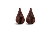 Dekorasjon - Simiu - Juleoppheng - 6 cm - Dråpe - Bordeaux rød - 2 pk - 5714255018943