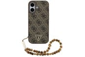 Mobil - Deksel og etui - GUESS 4G Strap Triangle Logo MagSafe case for iPhone 17 - brown - 3666339526504