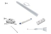 Smarthus - HiluX Troldtekt LED-sett - 3 x PureLED 60 cm - 3000K - Inkl. 75W driver og Zigbee-dimmer - 5714255012934