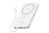 Nødlader - UGREEN MagFlow Air 30W Magnetic Wireless Power Bank with built-in USB-C cable - White - 10000 mAh - 75983B