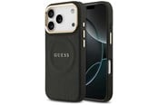 Mobil - Deksel og etui - GUESS Peony Hot Stamp MagSafe Case for iPhone 17 Pro - Black - 3666339519698
