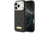 Mobil - Deksel og etui - GUESS 4G Logo Plate MagSafe Case for iPhone 17 Pro - Black - 3666339489748