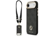 Mobil - Deksel og etui - GUESS 4G Strass Logo & Big Strap Metal Buttons MagSafe Case for iPhone Air - Black - 3666339550813