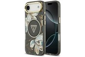 Mobil - Deksel og etui - GUESS IML Glitter Flowers Triangle MagSafe case for iPhone Air - black - 3666339524364