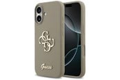 Mobil - Deksel og etui - GUESS Silicone Big 4G Script Case for iPhone 17 - Brown - 3666339522391
