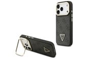 Mobil - Deksel og etui - GUESS 4G PU Triangle Logo & Stand Camera Magsafe Case for iPhone 17 Pro - Black - 3666339534417