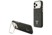 Mobil - Deksel og etui - GUESS 4G PU Triangle Logo & Stand Camera Magsafe Case for iPhone 17 Pro Max - Black - 3666339534424