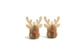Dekorasjon - Mumi3D juleoppheng - reinsdyr - beige - 9 cm - 2 stk. - 5714255018608