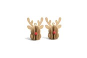 Dekorasjon - Mumi3D Mini juleoppheng - reinsdyr - beige - 6 cm - 2 stk. - 5714255019209