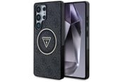 Mobil - Deksel og etui - GUESS 4G Glitter Triangle Buttons MagSafe Case for Samsung Galaxy S25 Ultra Black - 3666339449582