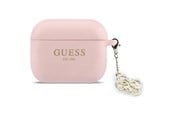 Mobil - Andre tilbehør - GUESS Silicone 4G Charm Case for AirPods Pro 3 Pink - 3666339574871