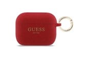 Mobil - Deksel og etui - GUESS Silicone Glitter Ring Case for AirPods Pro 3 - Red and Glitter - 3666339577476