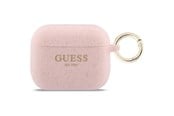 Mobil - Andre tilbehør - GUESS Silicone Glitter Ring Case for AirPods Pro 3 - Pink - 3666339577469