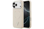 Mobil - Deksel og etui - GUESS Triangle Logo MagSafe Case for iPhone 17 Pro - Beige - 3666339515690
