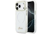 Mobil - Deksel og etui - GUESS IML Gradient Script Metal MagSafe Case for iPhone 17 Pro Max - White - 3666339588632