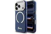 Mobil - Deksel og etui - GUESS IML Script Metal MagSafe Case for iPhone 17 Pro - Blue - 3666339583828