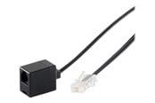 Nettverkskabel - S-Impuls phone extension cable - 10 m - black - Svart - 10m - 70230-8/8