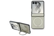 Mobil - Deksel og etui - GUESS Magnetic Ring Stand Grained Classic Logo MagSafe case for Samsung Galaxy Z Flip 8 - beige - 3666339662790