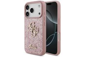 Mobil - Deksel og etui - GUESS Fixed Glitter Big 4G Case for iPhone 17 Pro / 18 Pro - Pink - 3666339673550