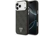 Mobil - Deksel og etui - GUESS 4G Triangle Logo MagSafe Case for iPhone 17 Pro Max / 18 Pro Max - Black & Silver - 3666339682415