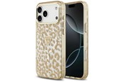 Mobil - Deksel og etui - GUESS IML Leopard Glitter Triangle Logo MagSafe Case for iPhone 17 Pro / 18 Pro - Brown - 3666339655341