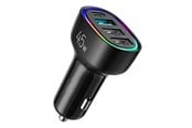 Lading av elbil - SiGN 4-Port Car Charger 45W - PD - QC 3.0 - Black - SN-CL09