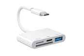 USB-hub - SiGN 4-in-1 USB-C Adapter to USB-A / SD / TF / USB-C - White USB-hub - SN-4IN1-USB-C