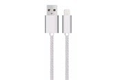 USB - SiGN USB cable with Lightning for iPhone & iPad Silver/nylon - 2.4A - 1m - Ligh-10S