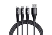 USB - SiGN 3-in-1 Cable Lightning - USB-C - Micro-USB - 3A - 1.2m - Black - SN-1230G4