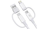 USB - SiGN 4in1 USB-A/USB-C to Lightning/USB-C cable 60W/3A - 1m - White - SN-1T4ACLC