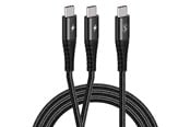 USB - SiGN 2-in-1 USB-C cable to 2x USB-C 60W - 1.2m - black - SN-CAB2i1