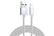 USB - SiGN USB-A to Lightning Cable - 2.1A - 2m - Nylon - Silver - SNCAB-LIGH2MSIL