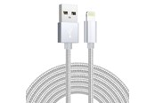 USB - SiGN USB to Lightning Cable - 2.1A - 3m - Nylon - Silver - SNCAB-LIGH3MSIL