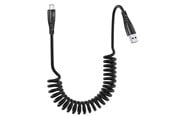 USB - SiGN 15W Coiled USB-A to USB-C Fast Charging Cable for Car - Black - SNCAB-SPRING15W