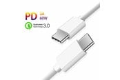 USB - SiGN Fast Charging Cable USB-C to USB-C 60W - 3A - PD - 0.25m - White - SNCAB-USBC25