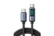 USB - SiGN USB-C to USB-C Cable 100W with Display - 1.2m - Black - SN-CC100-1m