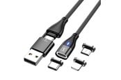 USB - SiGN Magnetic cable 3-in-1 USB-C - Lightning - Micro-USB 2.4A - 1 m - Black - SNMAG-MTLBL