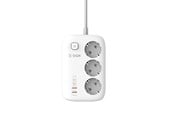 Mobil - Adaptere og ladere - SiGN 65W GaN fast charging power strip 3-way/2x USB-A/2x USB-C - 2m - White - SN-SE3436