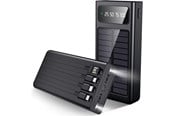 Nødlader - SiGN Powerful Solar Powerbank with Built-in Cables - Black - 20000 mAh - SEP-123