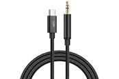 Lydkabel - SiGN USB-C to AUX 3.5mm Audio/Sound cable - 1m - Black/Nylon - SAS6450B
