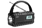 DAB, nettverks- og klokkeradio - SiGN Emergency Radio DAB+/FM with Hand Crank/Battery/Solar Cells/USB Power - Black - SN-PBDYN-PLUS