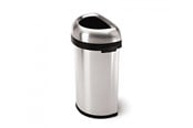 Avfallssortering - Simplehuman åpen avfallsbøtte – halvrund – 60 L – børstet rustfritt stål - CW1468