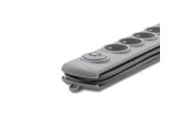 Strømkabel (ekstern) - Qoltec Overspenningsvern 50270 - 5 AC-uttak - 230 V - 10 A - 1.8 m kabel - Grå - 50270